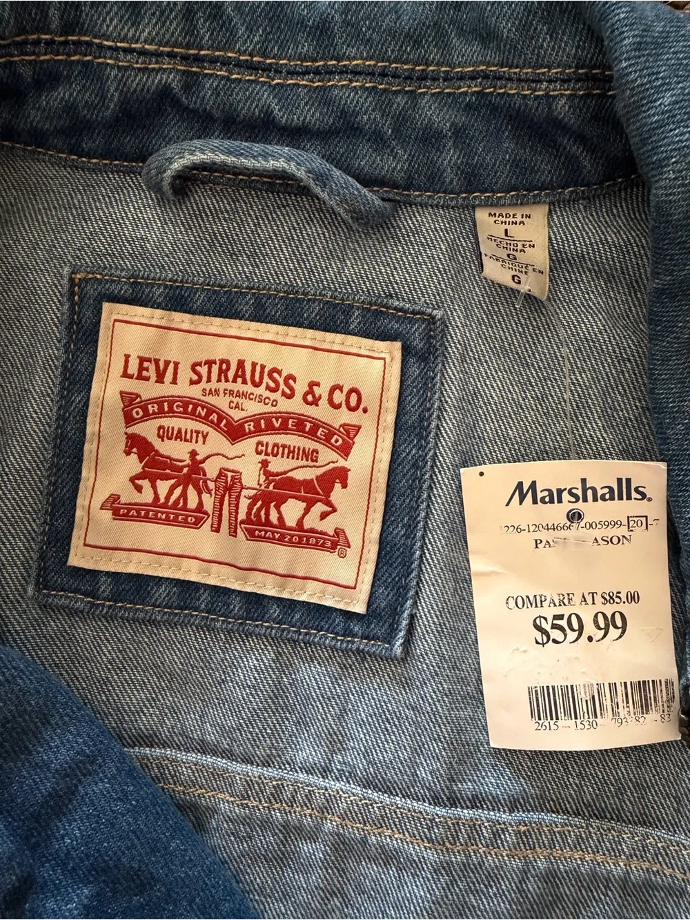 Levi's Blue Denim Zip-Up Shirt Jacket